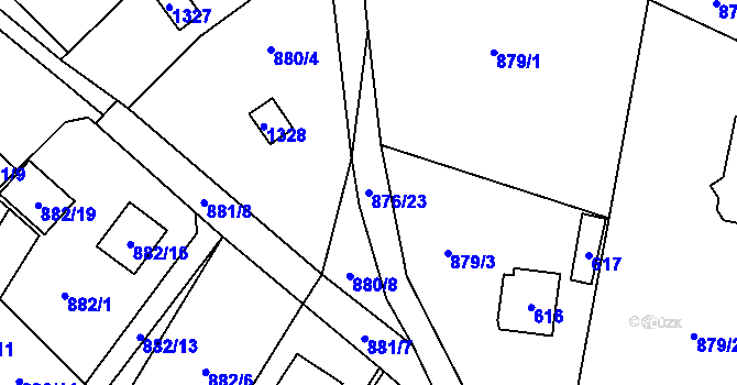 Parcela st. 876/23 v KÚ Debř, Katastrální mapa