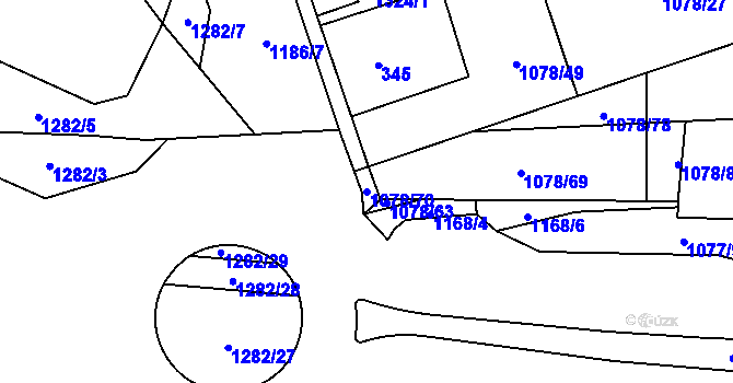 Parcela st. 1078/70 v KÚ Debř, Katastrální mapa