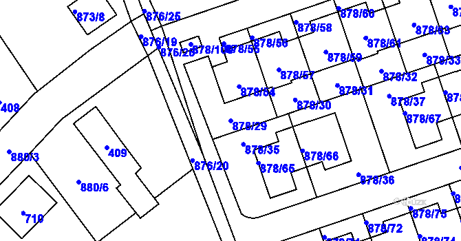 Parcela st. 878/29 v KÚ Debř, Katastrální mapa