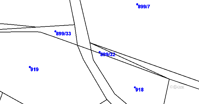 Parcela st. 899/32 v KÚ Debř, Katastrální mapa