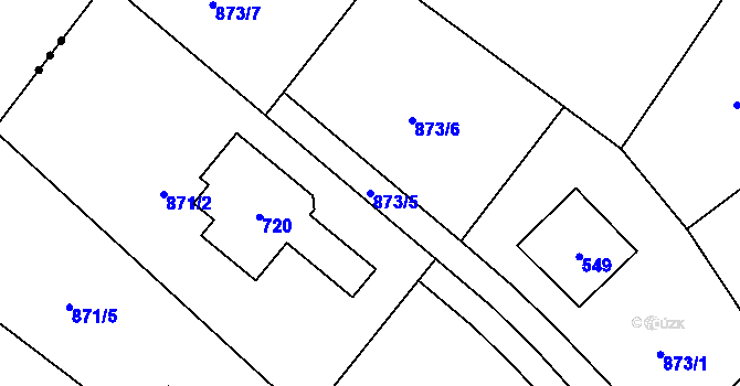 Parcela st. 873/5 v KÚ Debř, Katastrální mapa