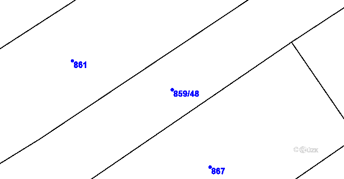 Parcela st. 859/48 v KÚ Mladá Vožice, Katastrální mapa