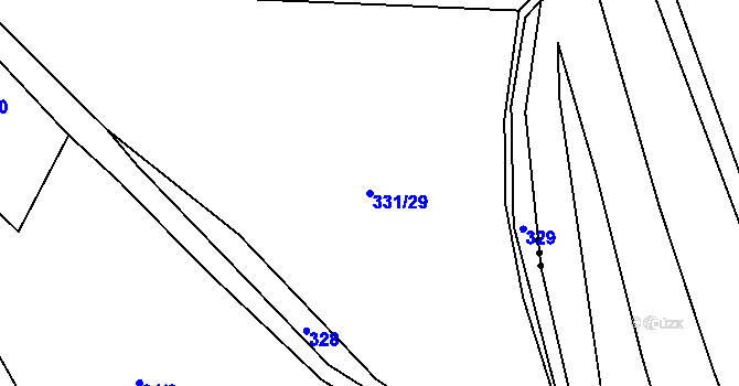Parcela st. 331/29 v KÚ Mladá Vožice, Katastrální mapa