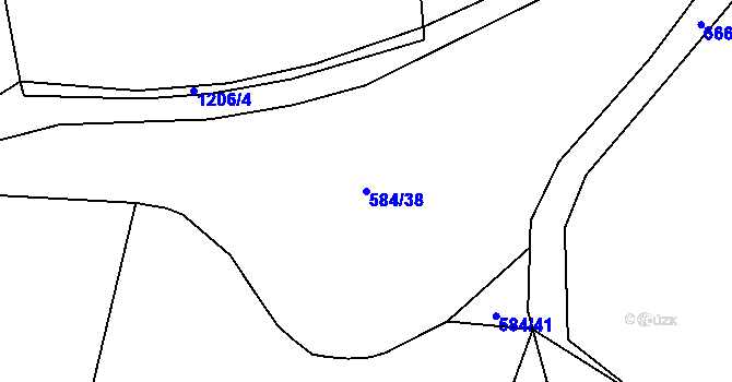 Parcela st. 584/38 v KÚ Mladá Vožice, Katastrální mapa