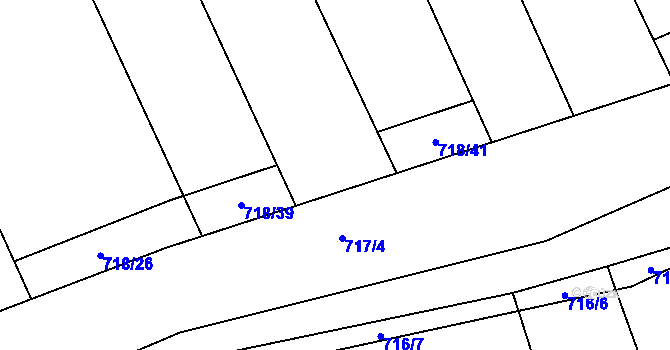 Parcela st. 718/40 v KÚ Mladá Vožice, Katastrální mapa