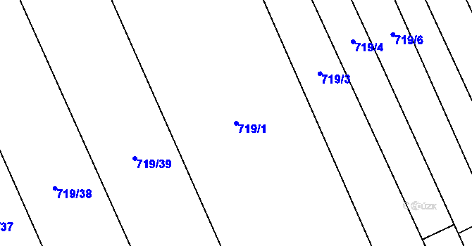 Parcela st. 719/1 v KÚ Mladá Vožice, Katastrální mapa