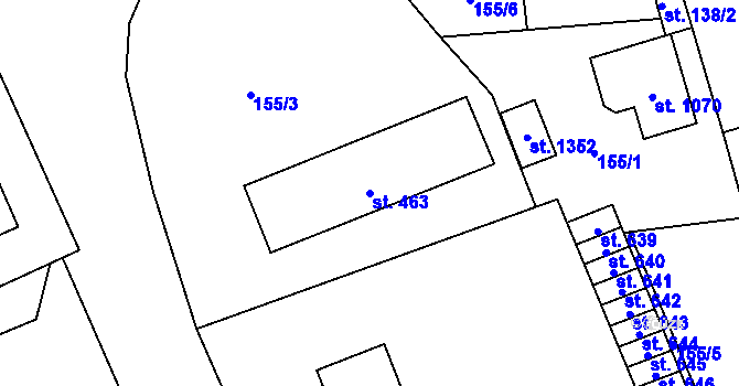 Parcela st. 463 v KÚ Mladá Vožice, Katastrální mapa