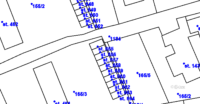 Parcela st. 656 v KÚ Mladá Vožice, Katastrální mapa