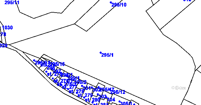 Parcela st. 295/1 v KÚ Mladá Vožice, Katastrální mapa
