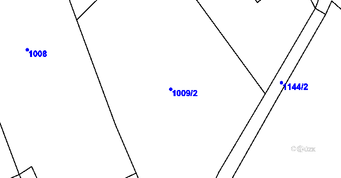 Parcela st. 1009/2 v KÚ Mladá Vožice, Katastrální mapa