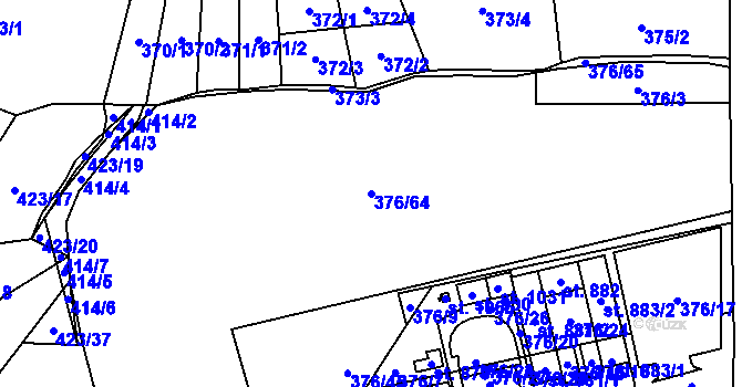 Parcela st. 376/64 v KÚ Mladá Vožice, Katastrální mapa