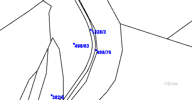 Parcela st. 498/76 v KÚ Mladá Vožice, Katastrální mapa