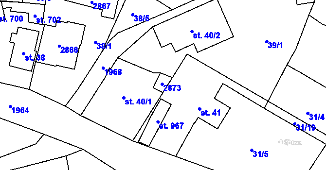 Parcela st. 773 v KÚ Mladé Buky, Katastrální mapa