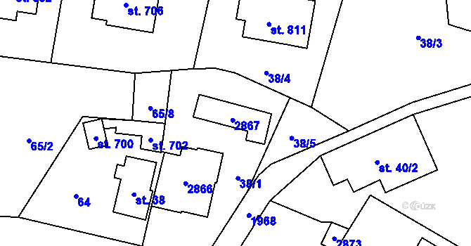 Parcela st. 794 v KÚ Mladé Buky, Katastrální mapa