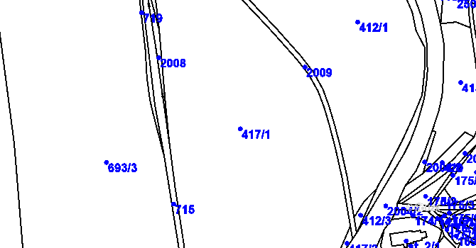 Parcela st. 417 v KÚ Mladé Buky, Katastrální mapa