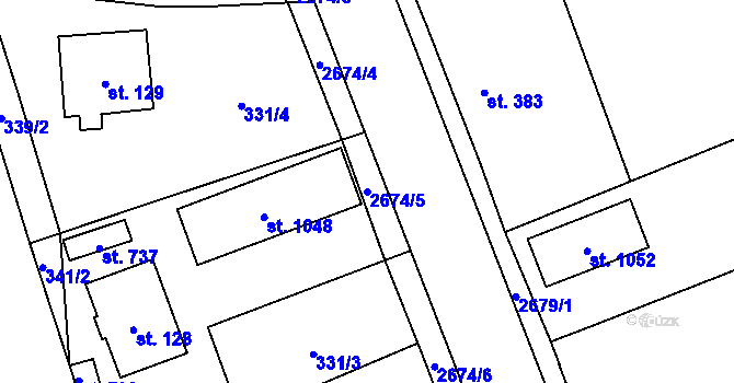 Parcela st. 2674/5 v KÚ Mladé Buky, Katastrální mapa
