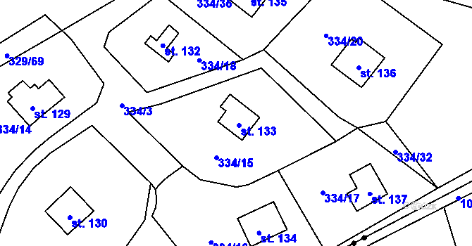 Parcela st. 133 v KÚ Mladecko, Katastrální mapa