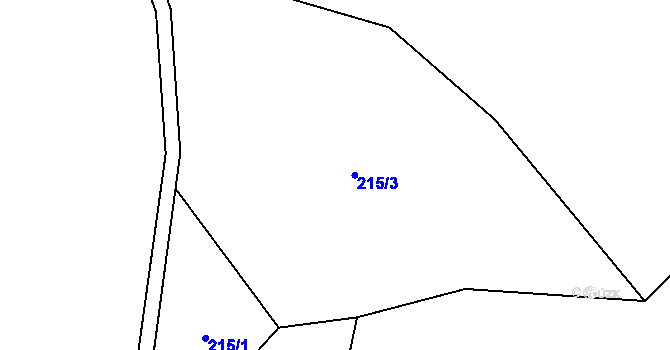 Parcela st. 215/3 v KÚ Mladecko, Katastrální mapa