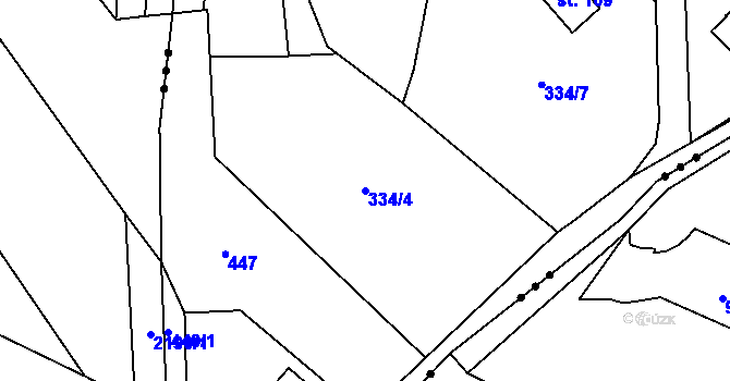 Parcela st. 334/4 v KÚ Mladecko, Katastrální mapa
