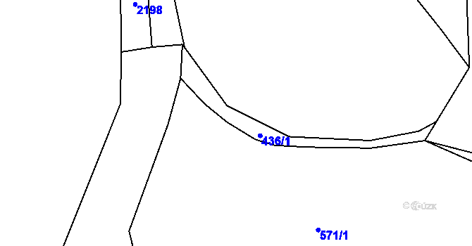 Parcela st. 436/1 v KÚ Mladecko, Katastrální mapa