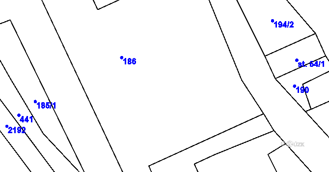 Parcela st. 437/2 v KÚ Mladecko, Katastrální mapa