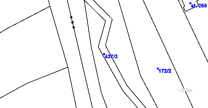 Parcela st. 437/3 v KÚ Mladecko, Katastrální mapa