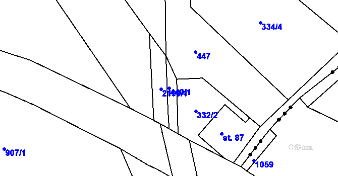 Parcela st. 440/1 v KÚ Mladecko, Katastrální mapa
