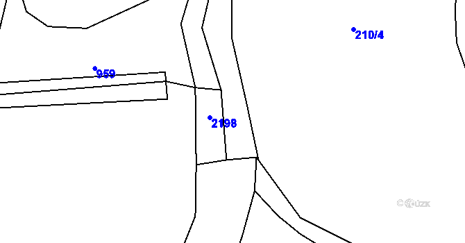 Parcela st. 444 v KÚ Mladecko, Katastrální mapa