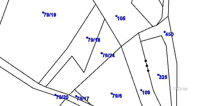 Parcela st. 79/24 v KÚ Měrotín, Katastrální mapa