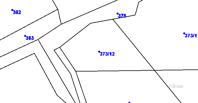 Parcela st. 373/12 v KÚ Měrotín, Katastrální mapa