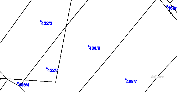 Parcela st. 408/8 v KÚ Měrotín, Katastrální mapa