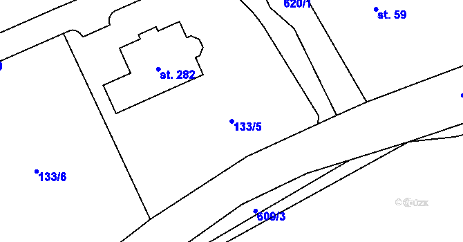 Parcela st. 133/5 v KÚ Mladeč, Katastrální mapa