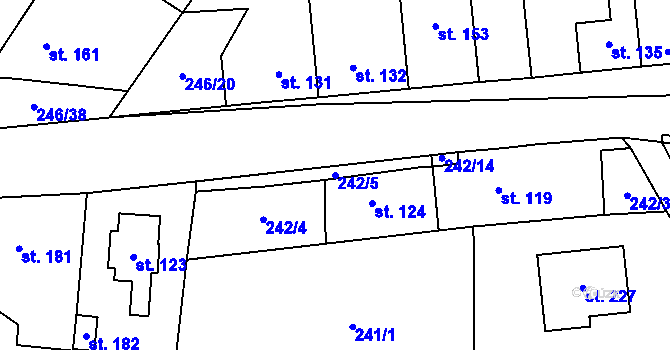 Parcela st. 242/5 v KÚ Mladeč, Katastrální mapa