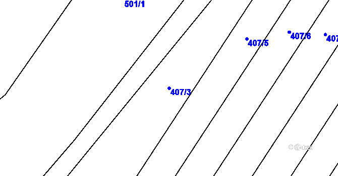 Parcela st. 407/3 v KÚ Mladeč, Katastrální mapa