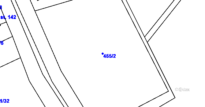 Parcela st. 455/2 v KÚ Mladeč, Katastrální mapa