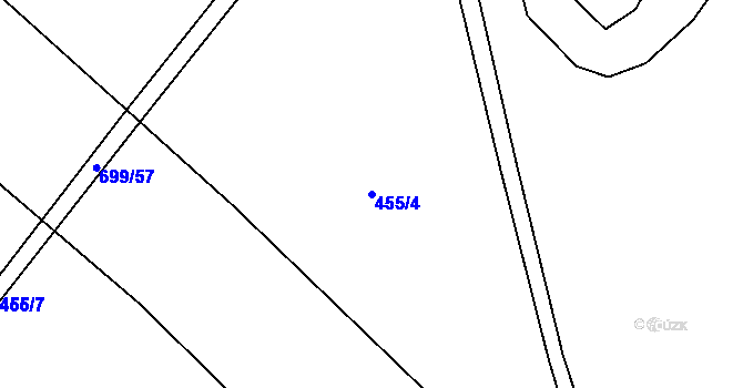 Parcela st. 455/4 v KÚ Mladeč, Katastrální mapa