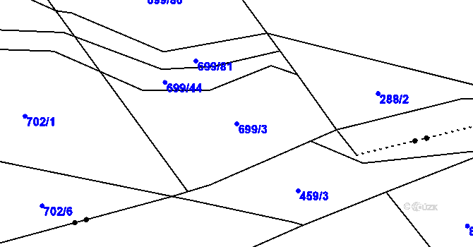 Parcela st. 699/3 v KÚ Mladeč, Katastrální mapa