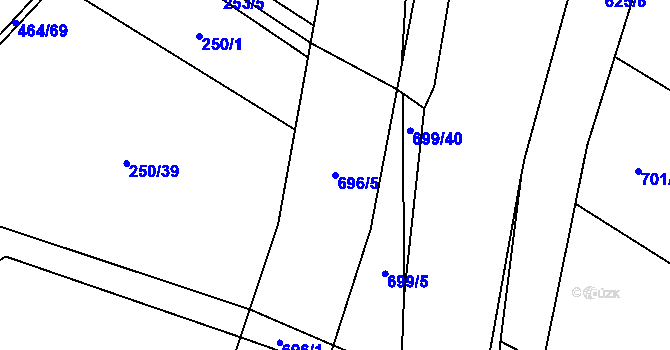 Parcela st. 696/5 v KÚ Mladeč, Katastrální mapa