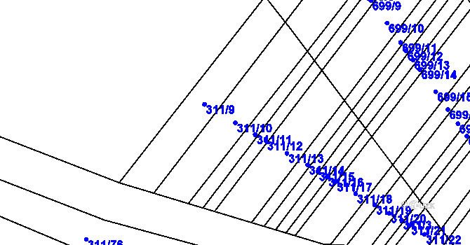 Parcela st. 311/10 v KÚ Mladeč, Katastrální mapa