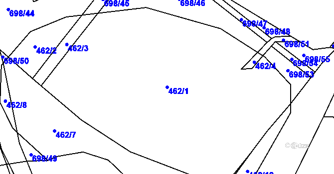 Parcela st. 462/1 v KÚ Mladeč, Katastrální mapa