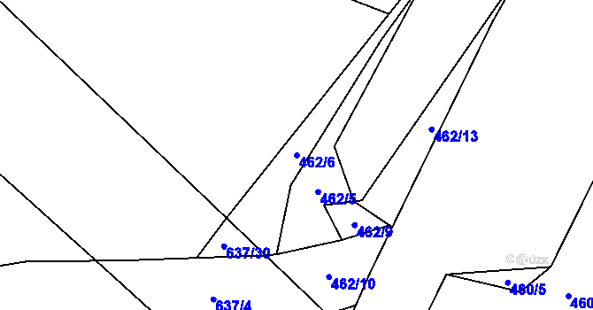 Parcela st. 462/6 v KÚ Mladeč, Katastrální mapa