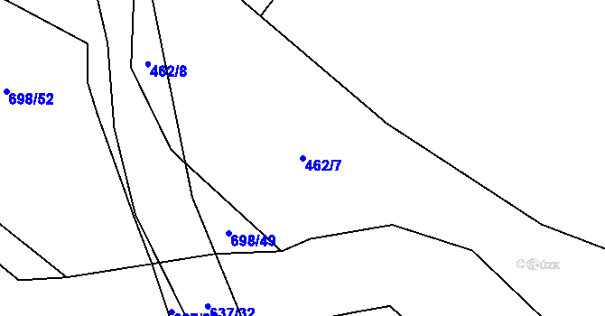 Parcela st. 462/7 v KÚ Mladeč, Katastrální mapa
