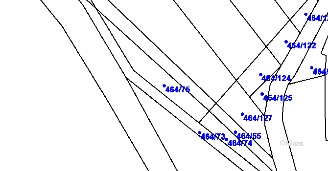 Parcela st. 464/75 v KÚ Mladeč, Katastrální mapa