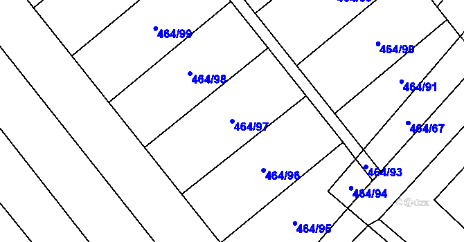 Parcela st. 464/97 v KÚ Mladeč, Katastrální mapa