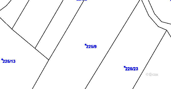 Parcela st. 225/9 v KÚ Mladeč, Katastrální mapa