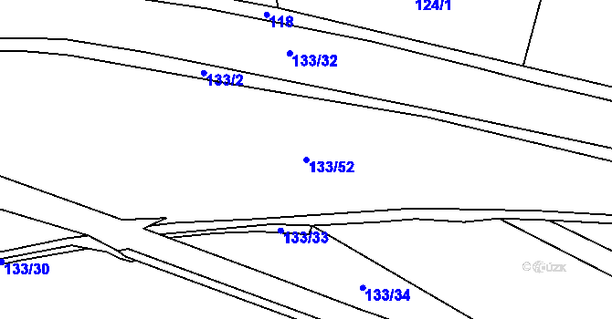 Parcela st. 133/52 v KÚ Mladeč, Katastrální mapa