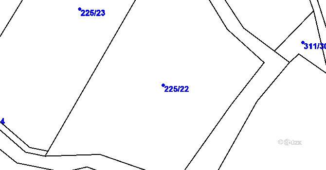 Parcela st. 225/22 v KÚ Mladeč, Katastrální mapa
