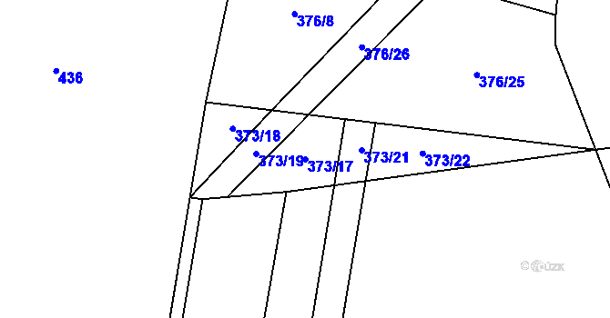 Parcela st. 373/17 v KÚ Mladeč, Katastrální mapa