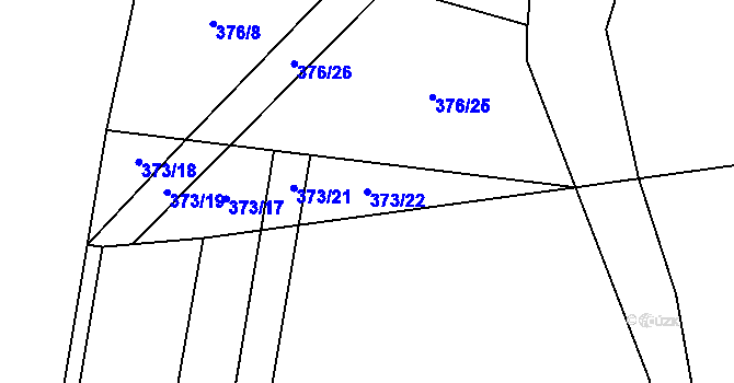 Parcela st. 373/22 v KÚ Mladeč, Katastrální mapa