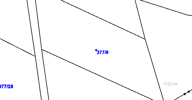 Parcela st. 377/9 v KÚ Mladeč, Katastrální mapa